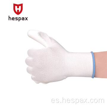 Guantes de trabajo industrial Hespax 13G PU Agumados ESD